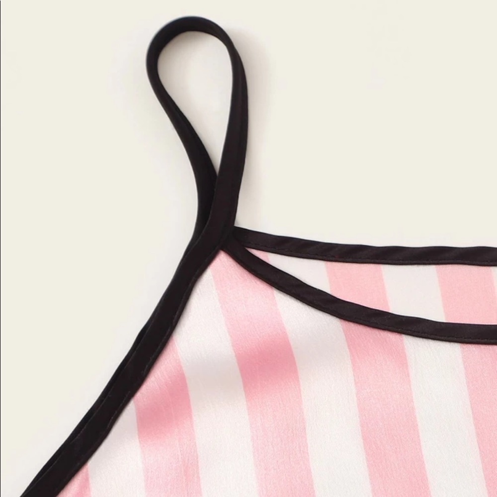 4pcs striped satin pajamas set - Picture 3 of 5